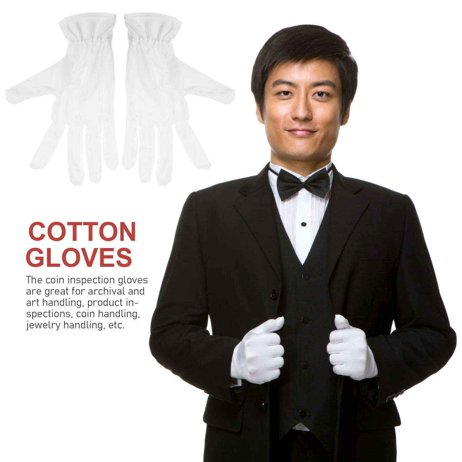 

6pcs Cotton For Jewelry Inspection Coin Handling Art Handling Lightweight Work Gloves Men Women Cotton Gloves Jewelry