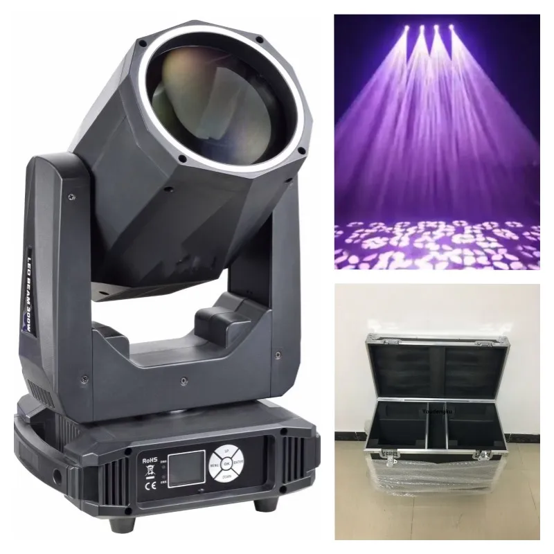 2pcs with case Led beam 300w moving head spot light dmx512 disco stage wedding party rotation gobo moving head beam 300 dj light