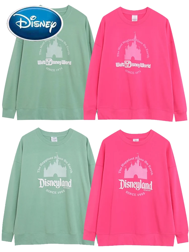 Disneyland Walt Disney World Castle Letter Sweatshirt Celebration Cartoon Print Unisex Couple Women Jumper Tops 3 Colors Female