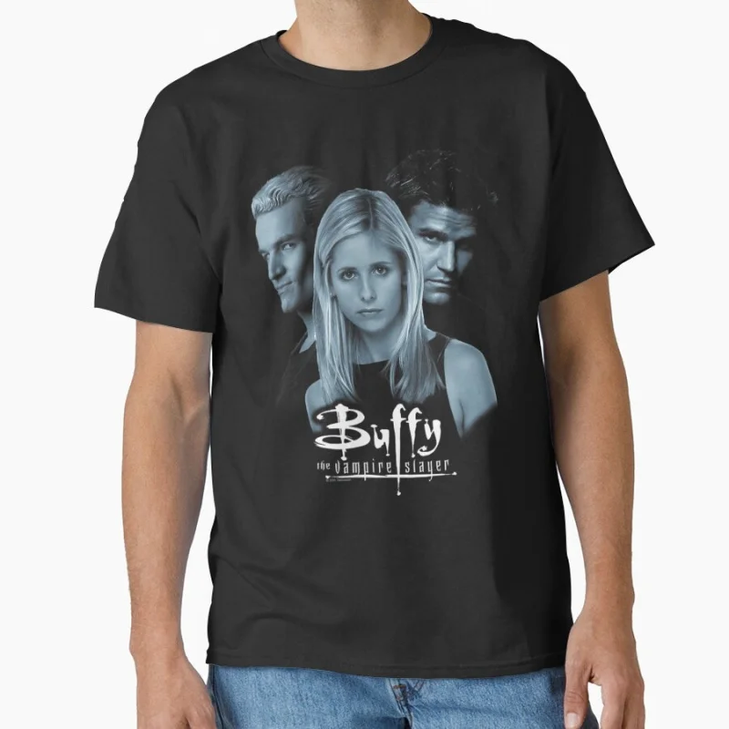 

Spikes And Angels Vintage scary film The Buffy Vampire Slayer horror movies Classic T-shirt for men Large size Adult Tops S-6xl
