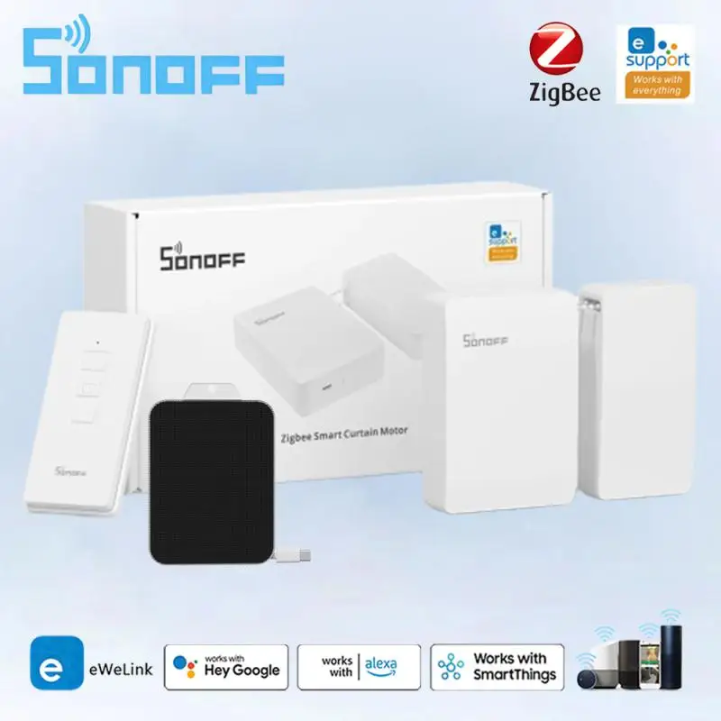 

Умный двигатель SONOFF zbcigar Zigbee для занавесок, Электрический мотор для занавесок с дистанционным управлением через приложение EWeLink, солнечная панель для умного дома