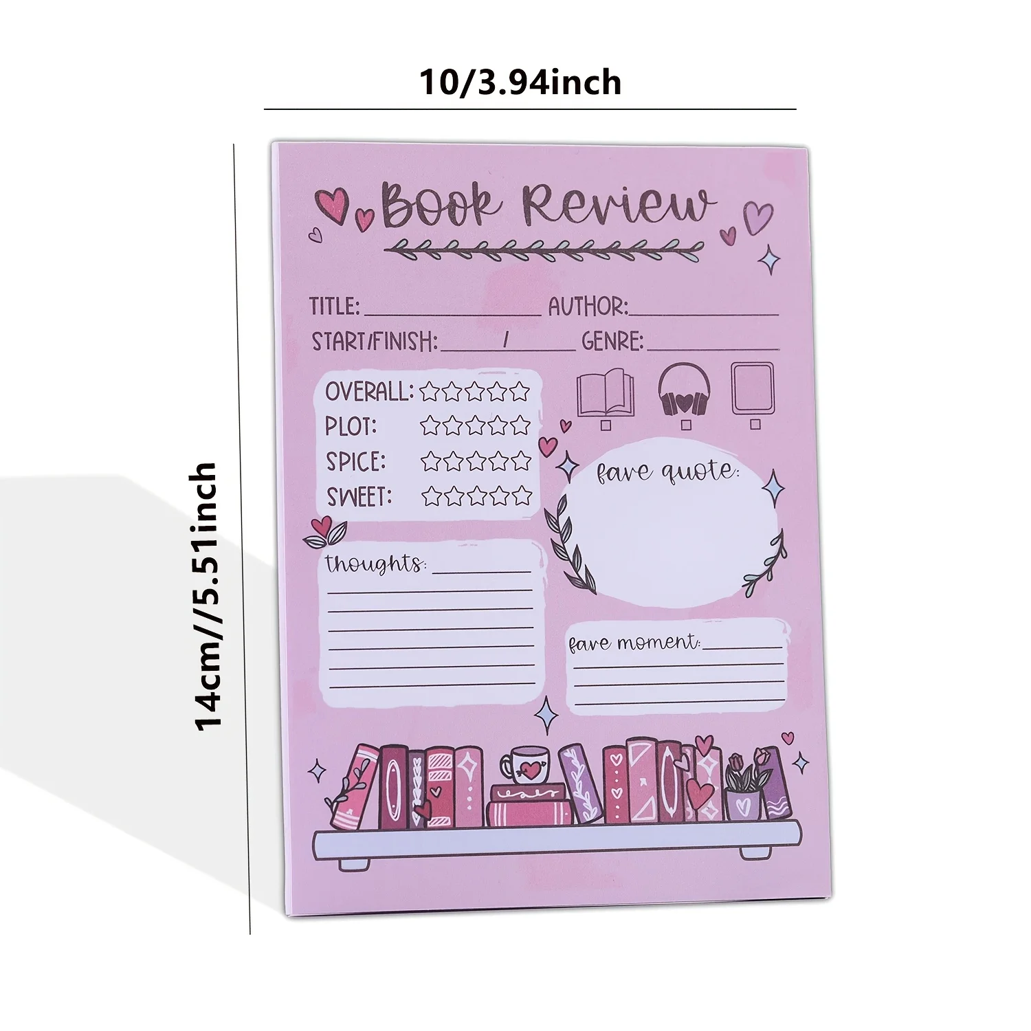 1/2/4 Stück lustiger Buchrezensions-Notizblock, perfektes Geschenk für Buchliebhaber und den täglichen Bürogebrauch, ideal zum Organisieren von Ideen und Notizen. – Detail 1