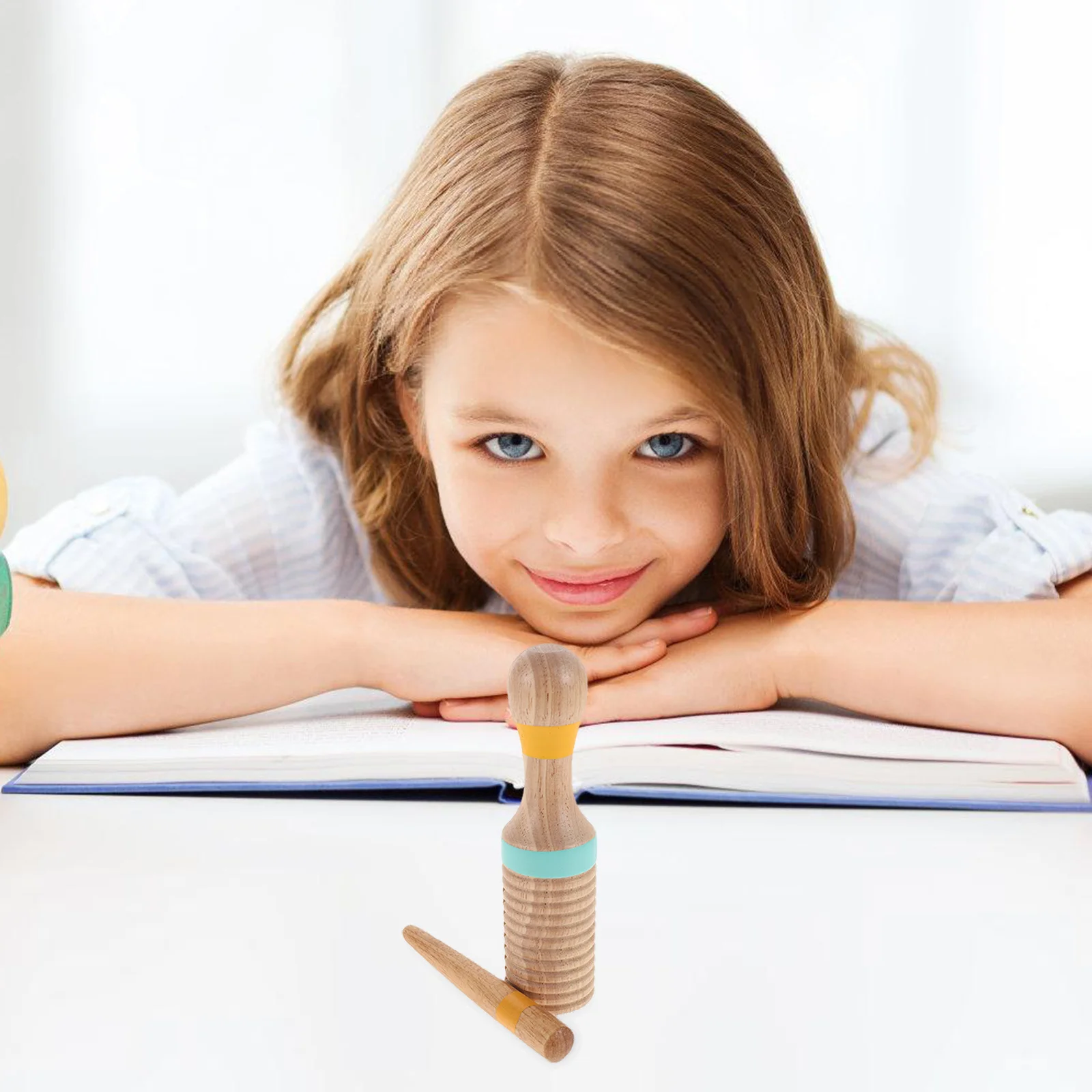 

Compact Portable Wooden Guiro Instrument Pure Tones Music Development Fun Learning Early Childhood Education