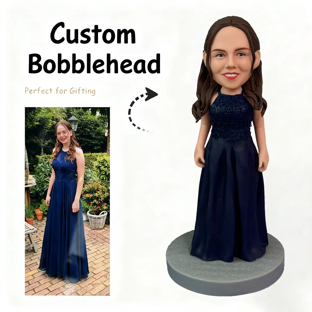 

1Pc Handmade Custom Doll with Single Photo, High-Definition Full Body Photo Upload, High Simulation, Optional Shaking Head/Fixed Head Styles, 100% Purely Handmade, Exquisite Gift Box Packaging, Suitable for Birthdays, Weddings, Anniversaries, Graduation C