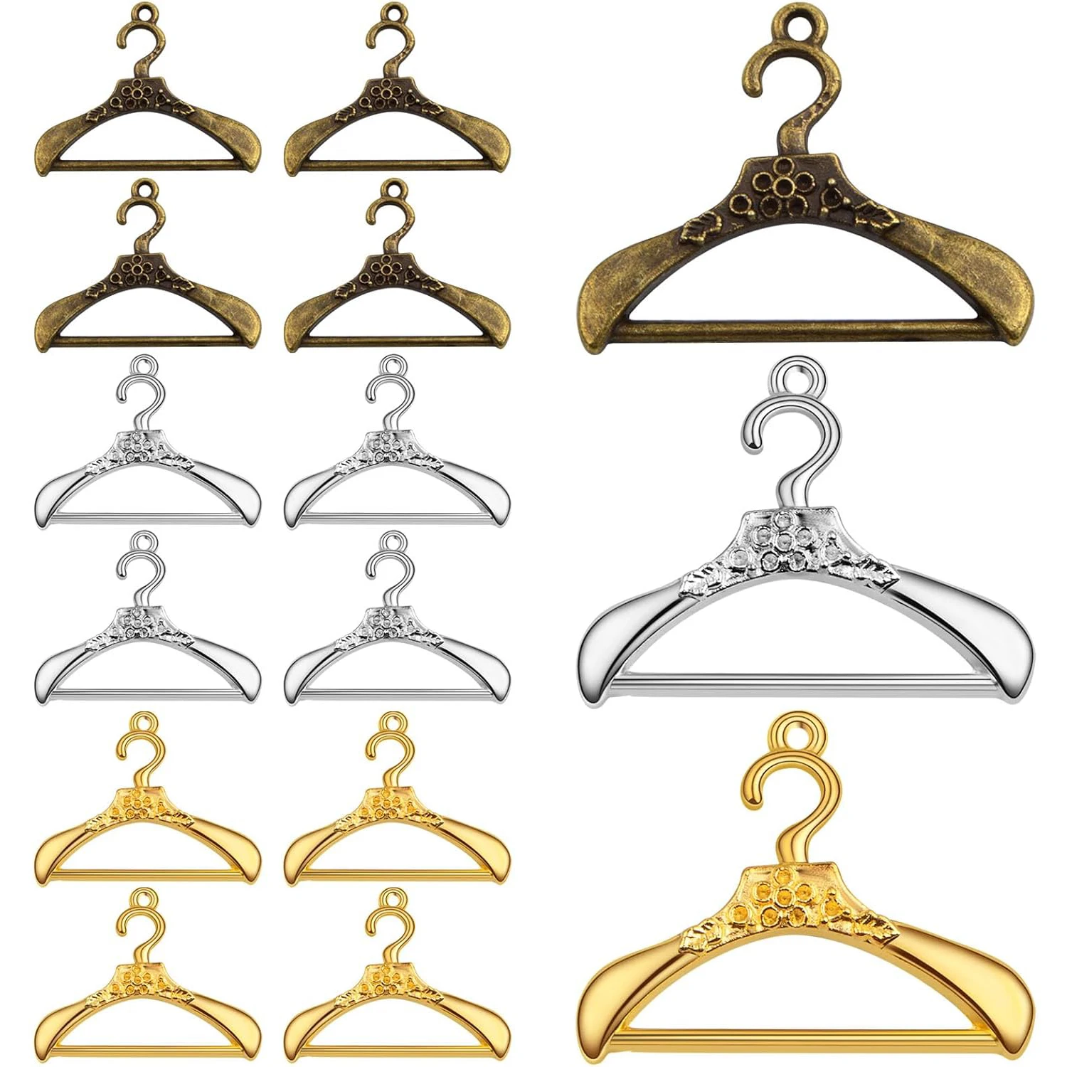 

30 шт. винтажных подвесок-вешалок для одежды из сплава, маленькие реалистичные декоративные подвески-вешалки для самостоятельного изготовления ожерелий, браслетов, серег
