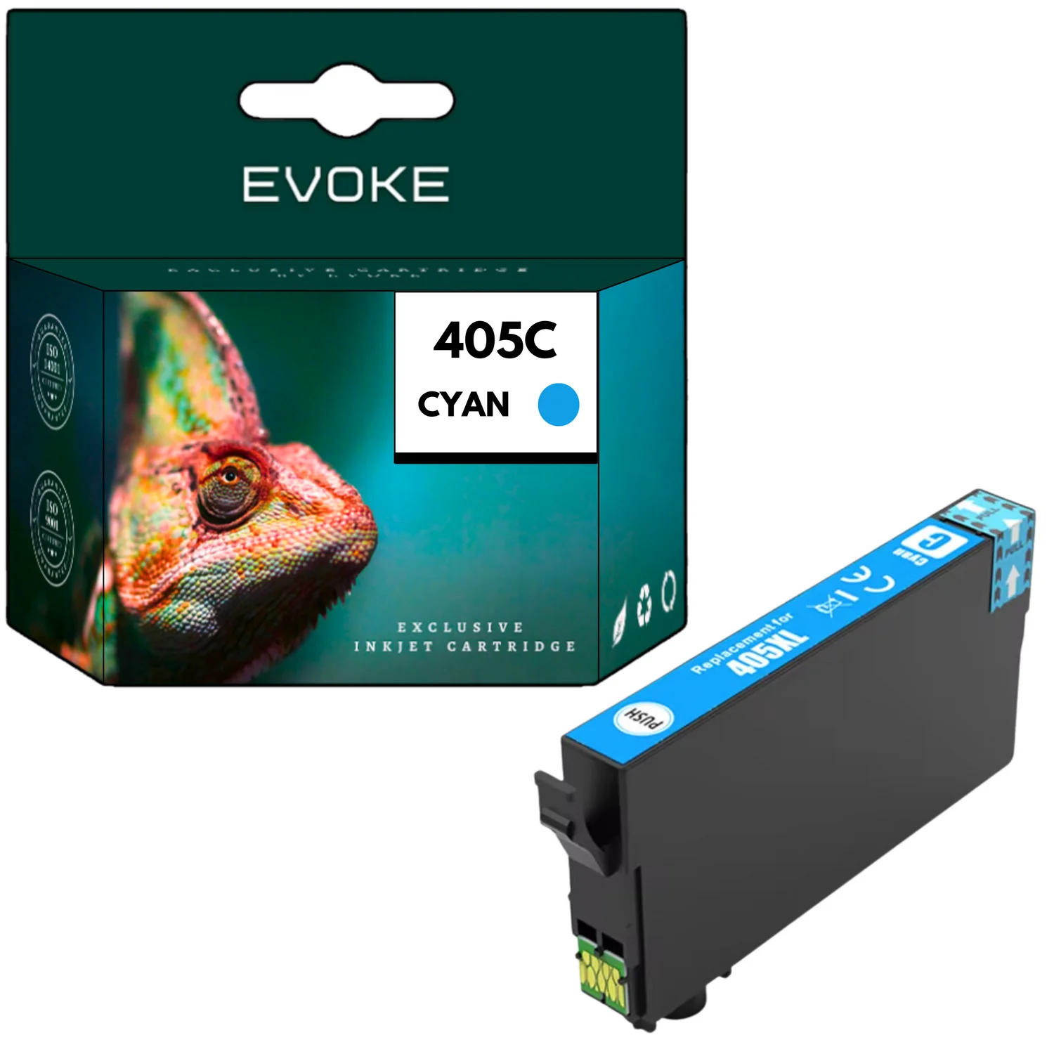 Evoke compatibele inkt voor Epson 405XL 405 XL C13T05H24010 cyaan 18 ml 1340 Stron Workforce Wf-3820Dwf 3825Dwf 4820Dwf 4825Dwf 4830Dtwf 7310Dtw 7830Dtwf 7840Dtwf
