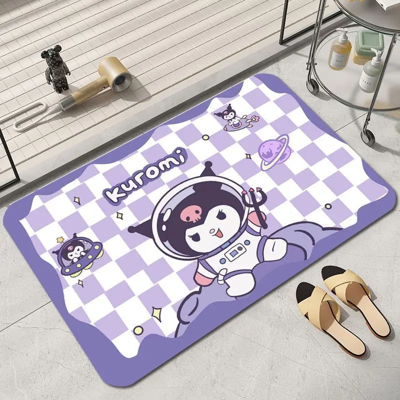 Kawaii Kuromi Sanrio Cushion Pillow Water Uptake Anime Carpet Bathroom Non-slip Mat My Melody Foot Pad Hello Kitty Toys for Kids