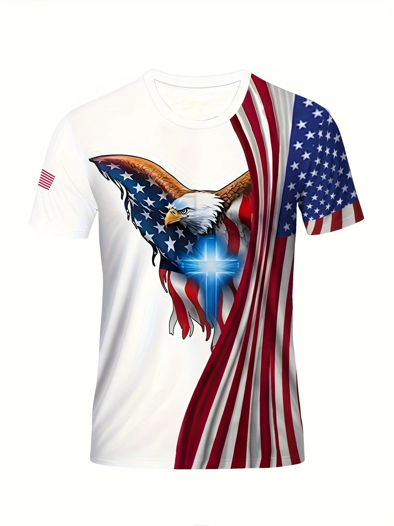 Men\'s Eagle Print T-shirt Casual Short Sleeve Crew Neck Tee Men\'s Clothing For Outdoor Sportswear Short Sleeve Mens Tshirts