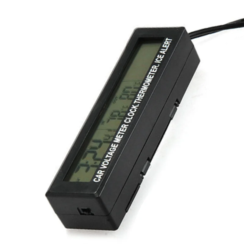 A80X-3-In-1 مقياس الفولتميتر للسيارة ومقياس الحرارة مع شاشة رقمية وساعة منبه وشاشة بإضاءة خلفية زرقاء وبرتقالية #6