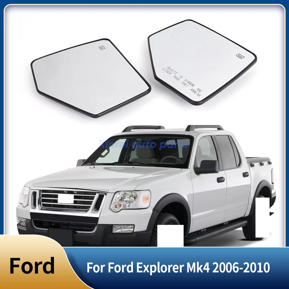 

For Ford Explorer Mk4 2006-2010 Accessories Left or Right Side Heated Wing Mirror Glass Rearview Mirror Lens