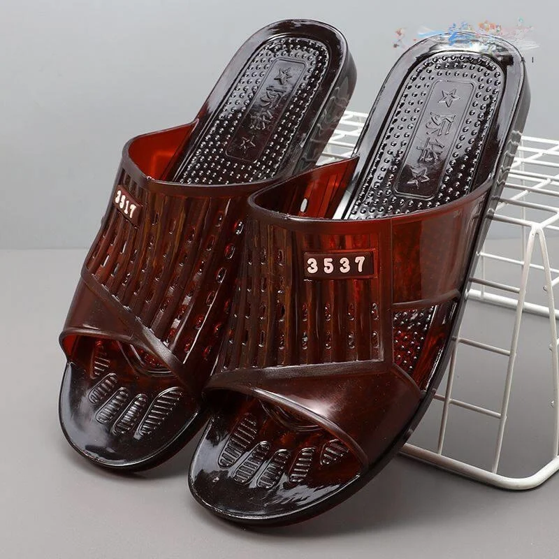 Men's Hard Bottom Anti-Slip Plastic Slippers Wear-Resistant Bathroom Shower Universal Odor-Resistant Slip-Resistant Durable S...