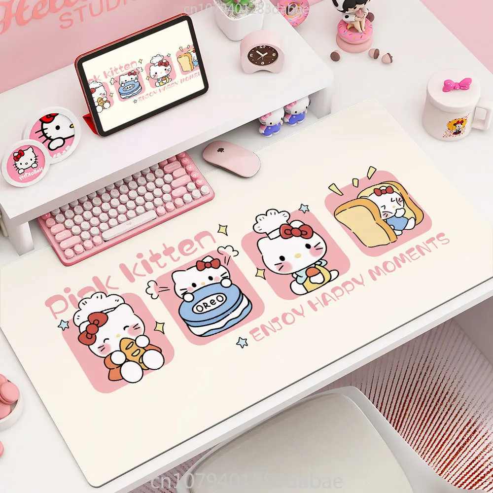 

Hellokitty Pu Leather Mouse Pad Oversized Cute Cartoon Girl Desk Pad Office Computer Keyboard Desktop Protective Pad Oil-proof