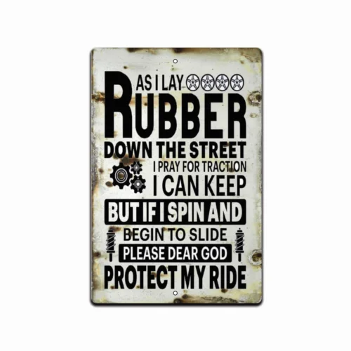 Drag Racing Racers Prayer - As I Lay Rubber Down Funny Hot Rod Garage Bar Sign .