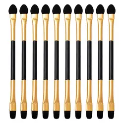 10PCS Eyeshadow Brushes Double-Ended Eyeshadow Applicators Long Handle Lip Eyebrow Beauty Makeup Tool