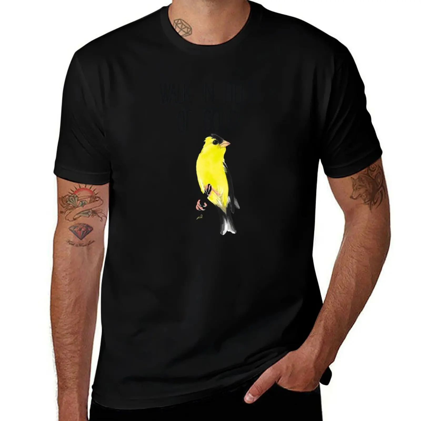 Walk in Fields of Gold (American Goldfinch) T-Shirt Soft Stretch Short Sleeve Top