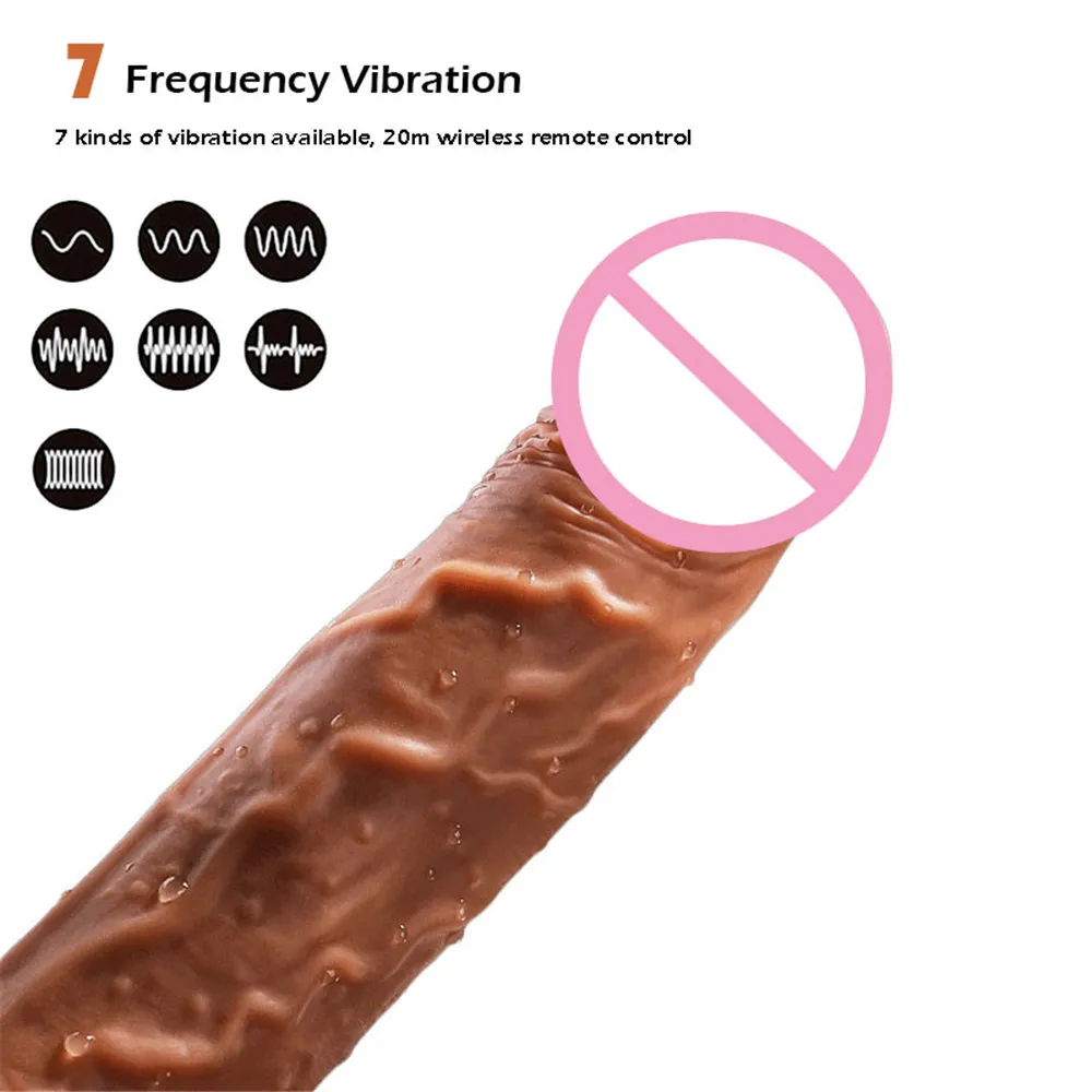 Rechageble Artificial Dildo Vibrator for Women Orgasm Powerful Sexy Toys Machine Telescopic Realistic Penis Foreskin Real Moving