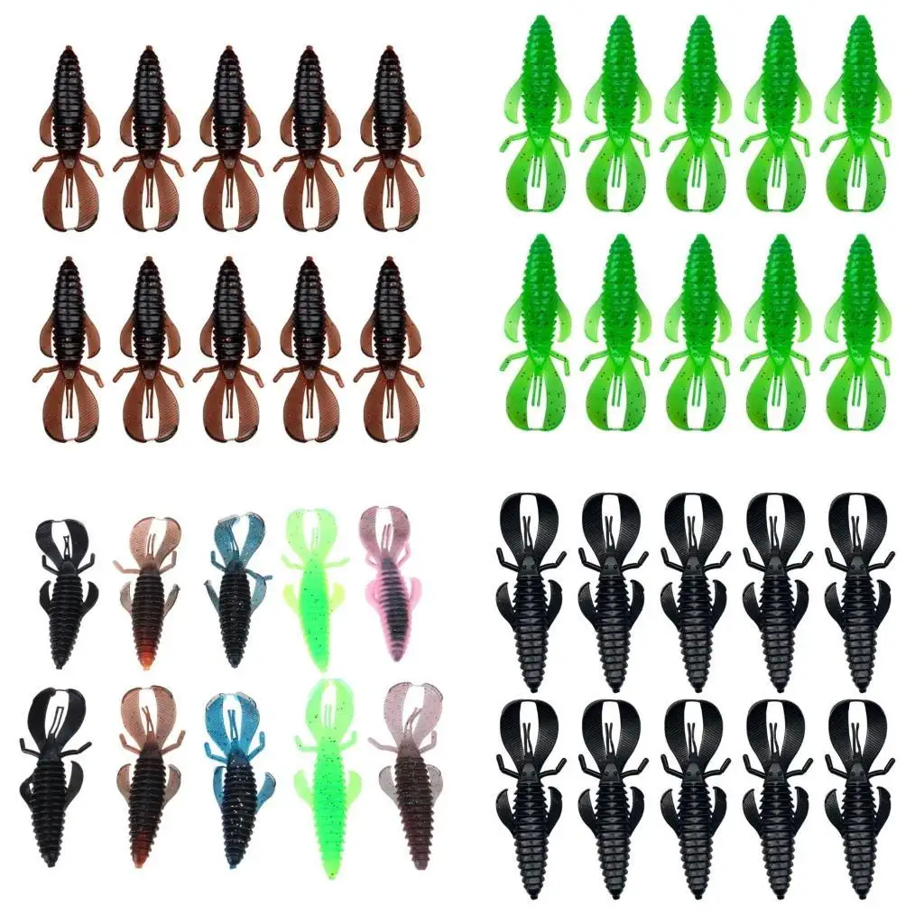

Y1UC 10Pcs Fishing Wacky Baits Plastic Lures Soft Worms Wacky Lures Worms Baits