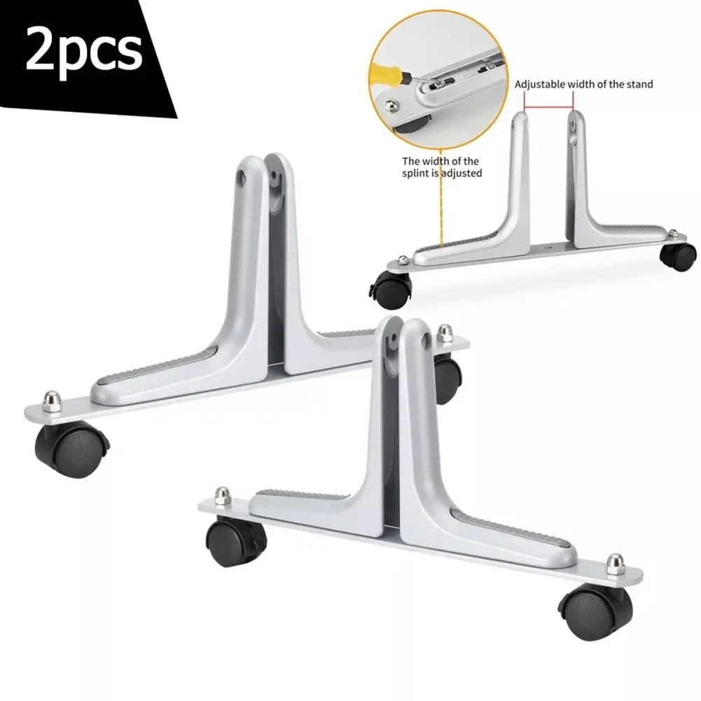2pcs Aluminum Alloy Privacy Screen Stand Divider With Movable Wheels Room Partition Support Bases Home Office Supplies