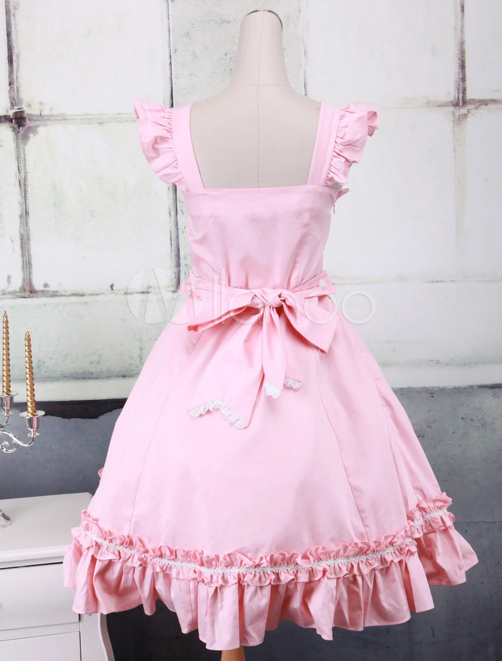 Vestido de empregada Lolita doce para mulheres, Uniforme Rosa, Vestidos de princesa vermelhos, Traje Cosplay Kawaii, Suave, OP