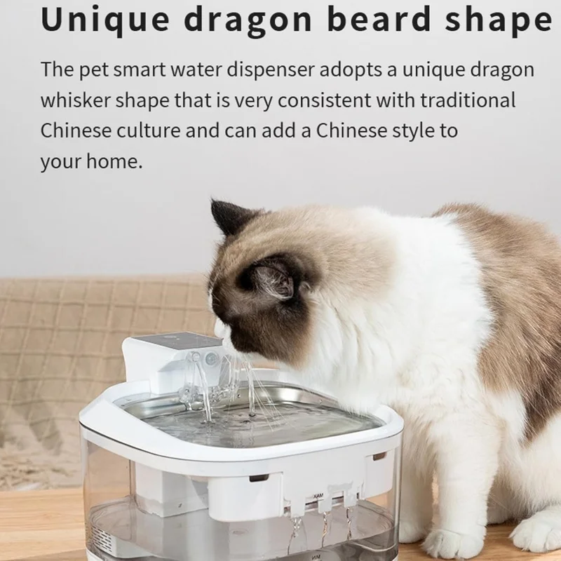 152oz/4.5L Stainless Steel Cat Water Fountain Battery Operated,Cordless Pet Water Fountain ,Ultra Silent Cat Fountain