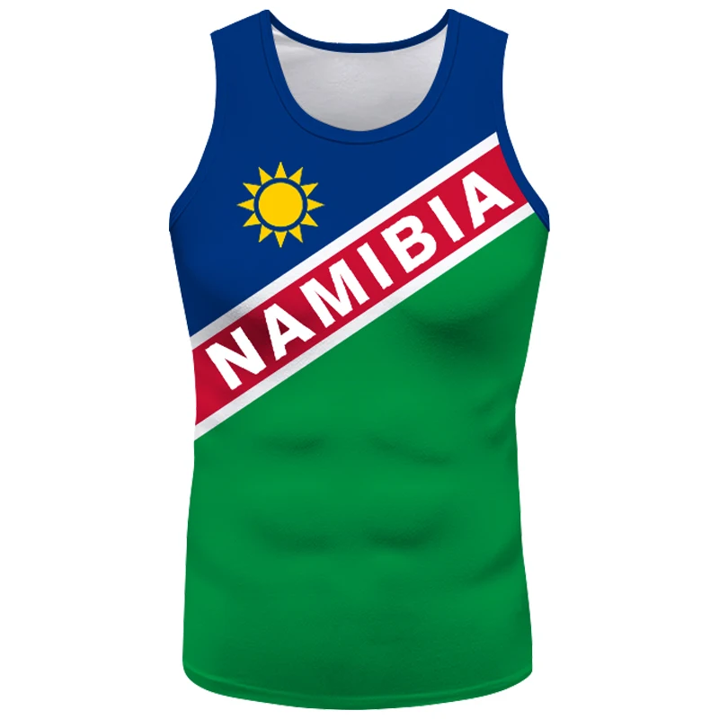 Namibia Vest Text Free Custom Made Nam Tank Top Nation Flag Na Republic Namibian College Print Photo Logo Sleeveless T-Shirt