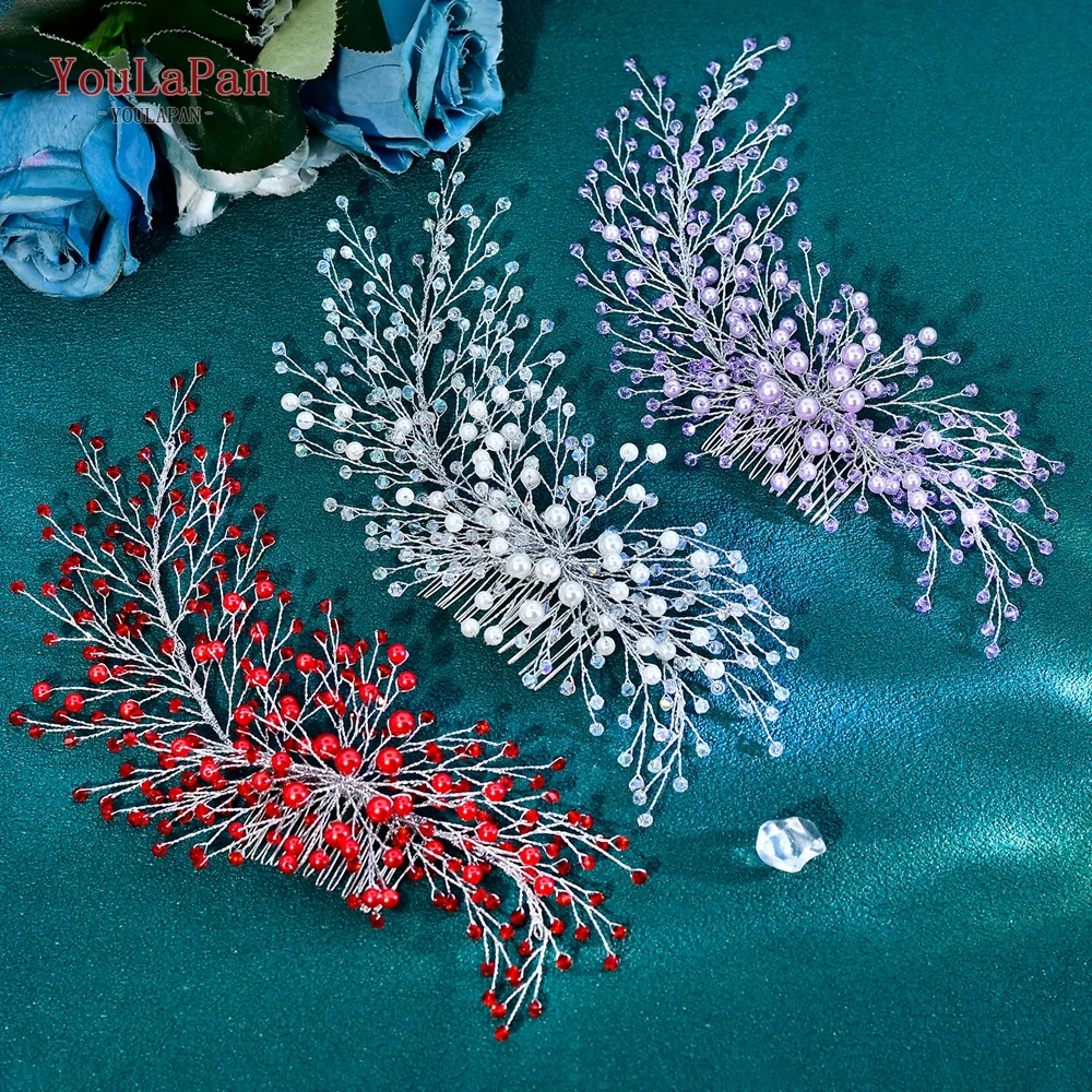 

YouLaPan Fashion Wedding Bridal Hair Comb Pearl Crystal Woman Headband Hair Accessories Handmade Bride Headwear HP931