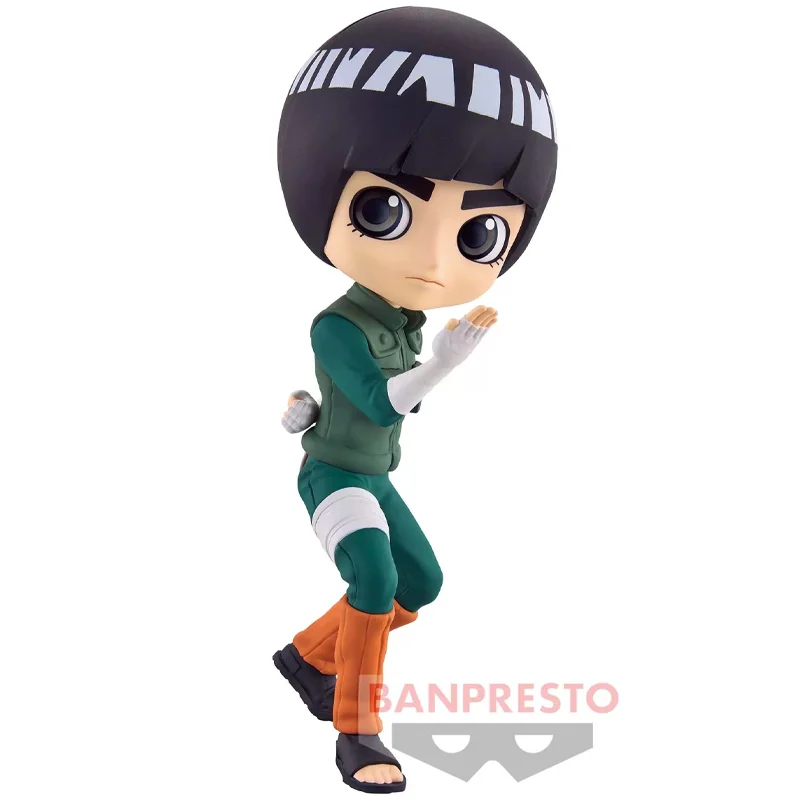 Bandai Banpresto NARUTO Shippūden Q Posket Rock Lee  Anime Figure Peripheral Ornaments Trendy Play Children's Gifts Model Doll