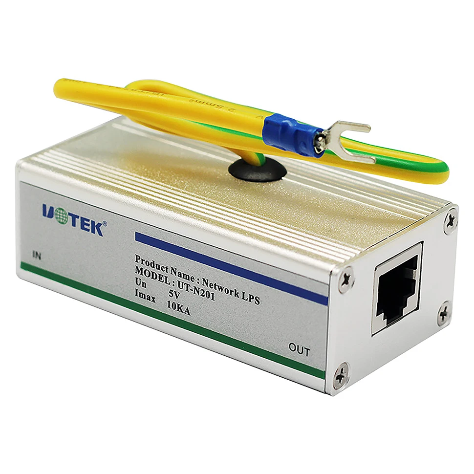 Uotek UT-N201ป้องกันฟ้าผ่าโมดูลแยก Arrester เครือข่ายเกรดอุตสาหกรรม