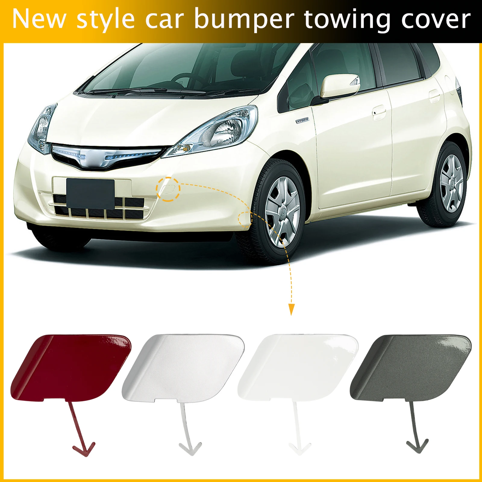 

Front Bumper Tow Hook Cap Towing Eye Cover For Honda Jazz Fit GE6 GE8 2012-2014 71104-TF0-900 71104TF0900 Car Accessories