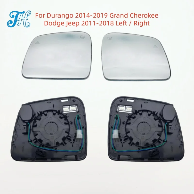 Side Mirror Glass Heated With BSM Blind Spot Warning For Durango 2014-2019 Grand Cherokee Dodge Jeep 2011-2018 Left / Right