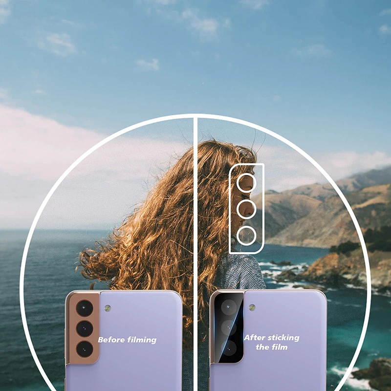 عدسة ثلاثية الأبعاد حامي الكاميرا لسامسونج S21/الترا غطاء كامل غطاء الكاميرا لسامسونج S21 Plus حامي الكاميرا الخلفية