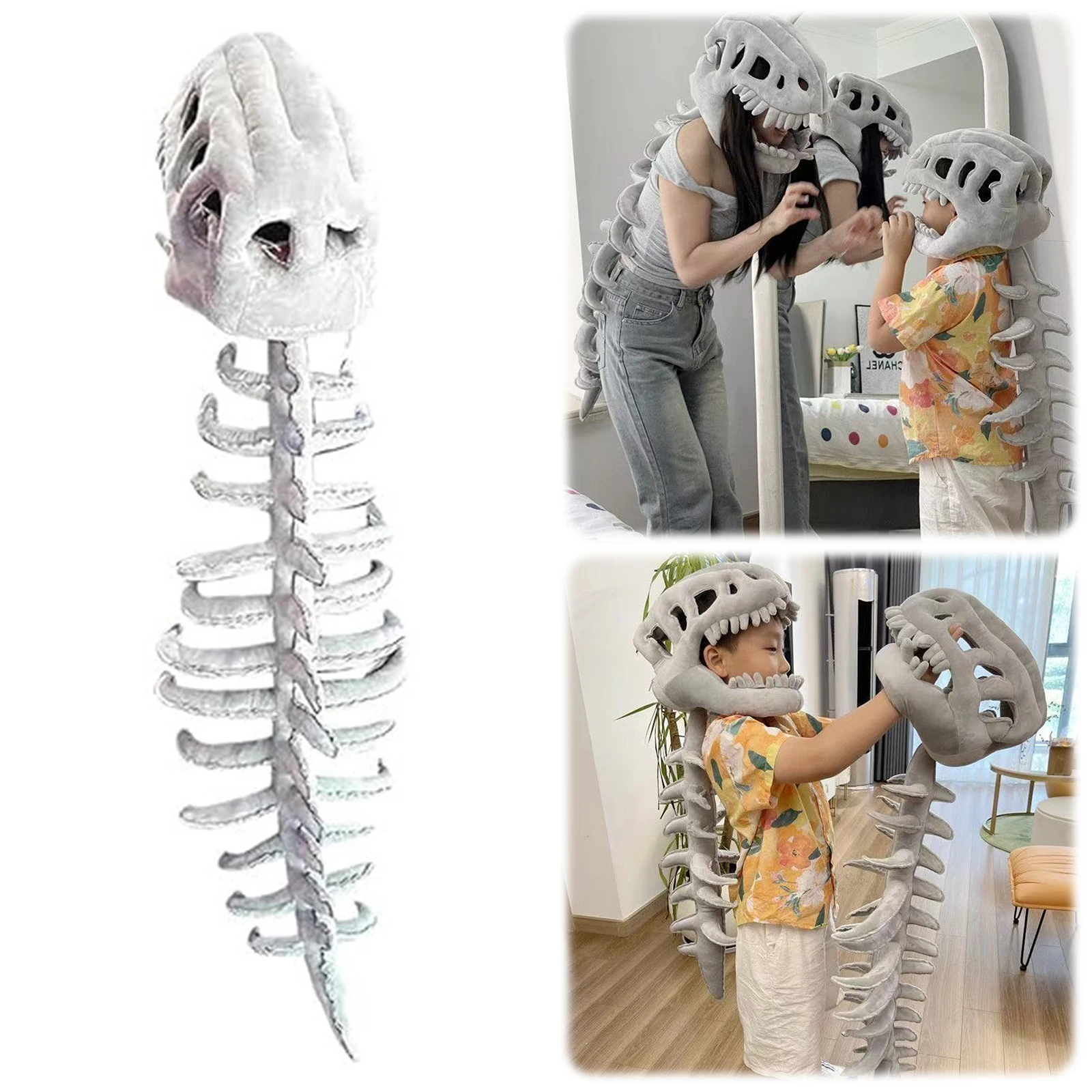 

Hot Dinosaur Skeleton Cos Props Children Adult Cute Wearable Mask Halloween Party Carnival Cosplay Costumes Funny Headwear