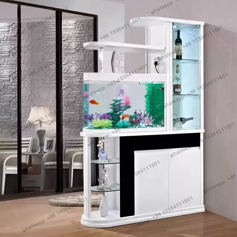 living room porch cabinet fish tank partition paint door hall screen interval pastoral simple wine cabinet storage