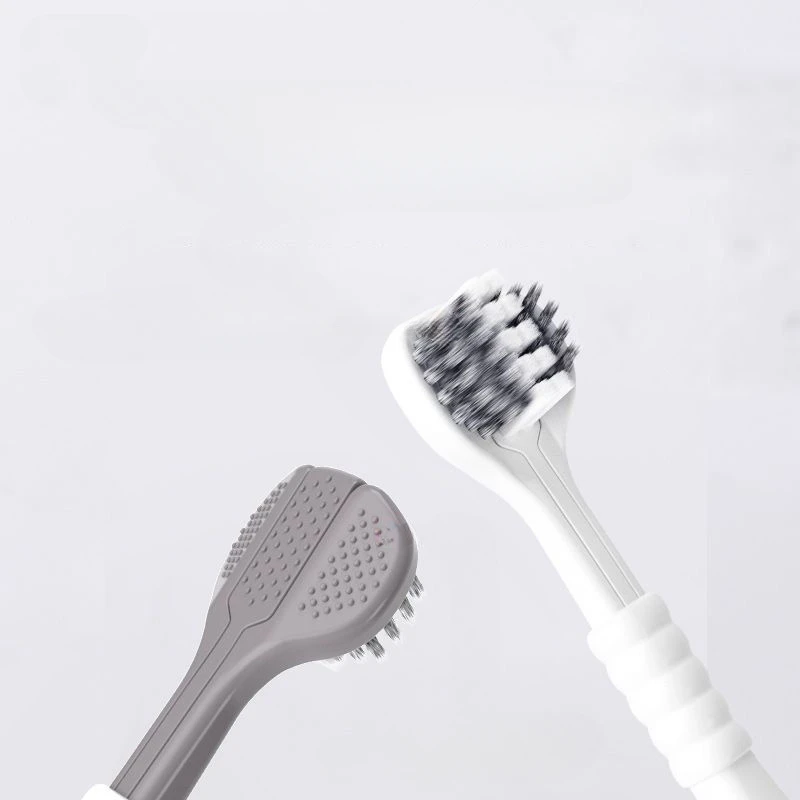 Three Face Toothbrush High Efficiency Cleaning Capacity Household 360 Degrees Wide Head Deep Clean Tongue Fur Soft Fur Brush New