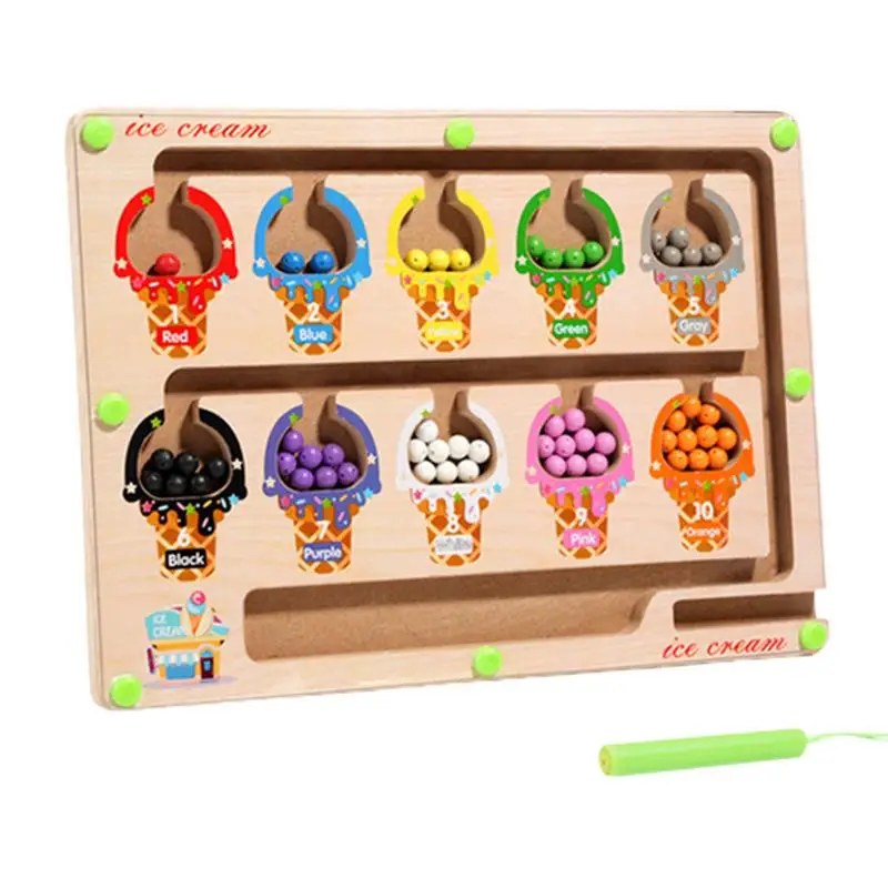 

Magnetic Maze Board Ice Cream Ice Cream Wooden Magnet Puzzles Board Wooden Magnet Puzzles Board Magnetic Color Maze Early