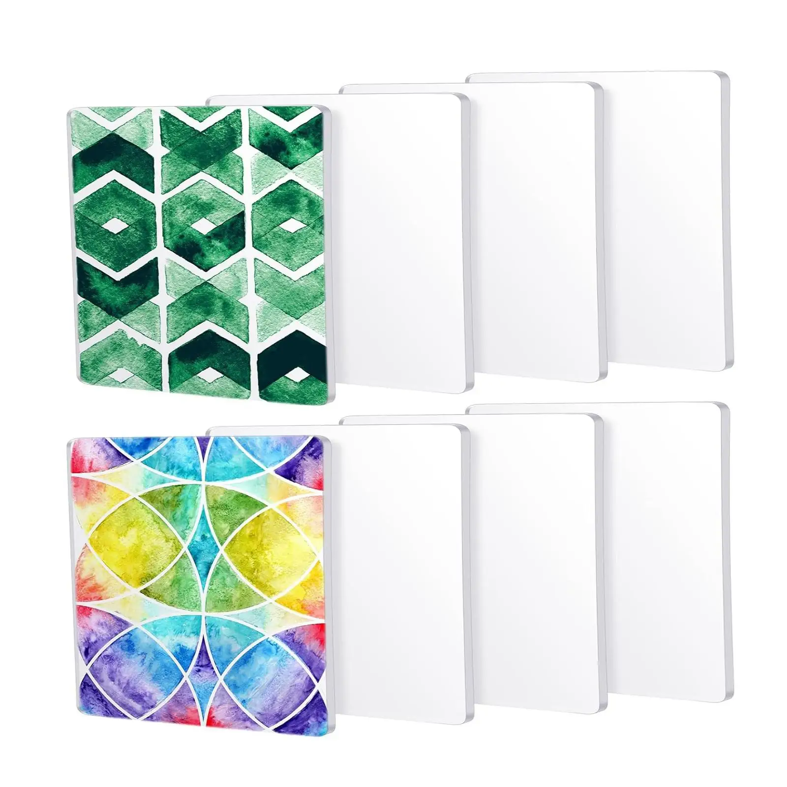8Pcs Monoprinting Print Plates Silicone Plates for Card Making Projects Kids