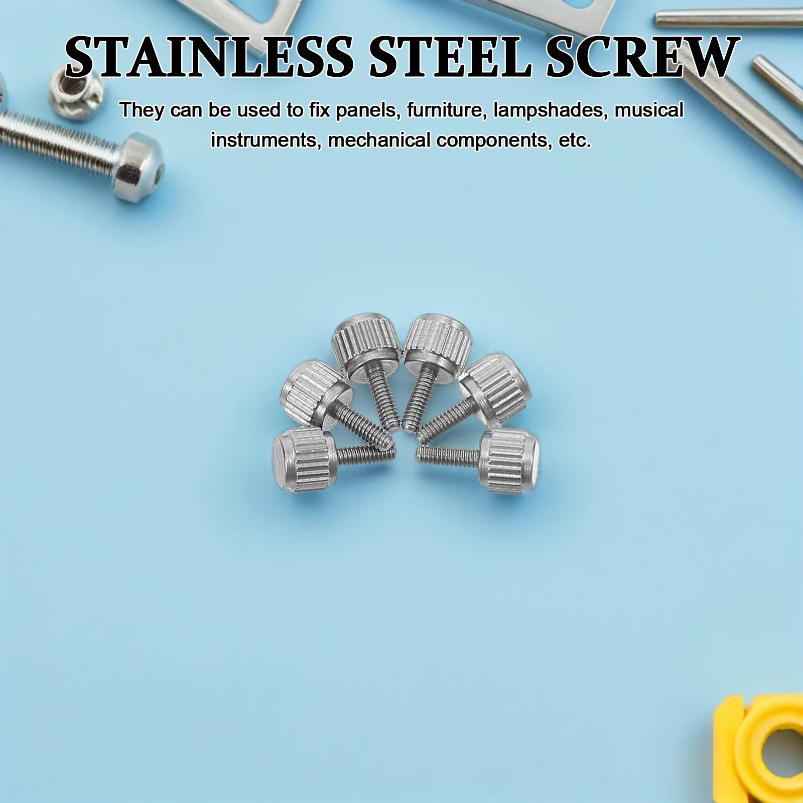 20Pcs Stainless Steel Flat Head Thumb Screws Knurled Caliper Adjustment Screws Precision Locking Fasteners Measurement Tools