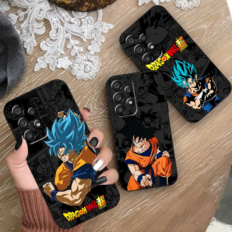 Anime D-Dragon Ball Saiyan For Samsung A53 A52 A33 A32 A51 A71 A21S A13 A73 A55 A22 A23 A35 A72 A54 A12 5G Black Funda