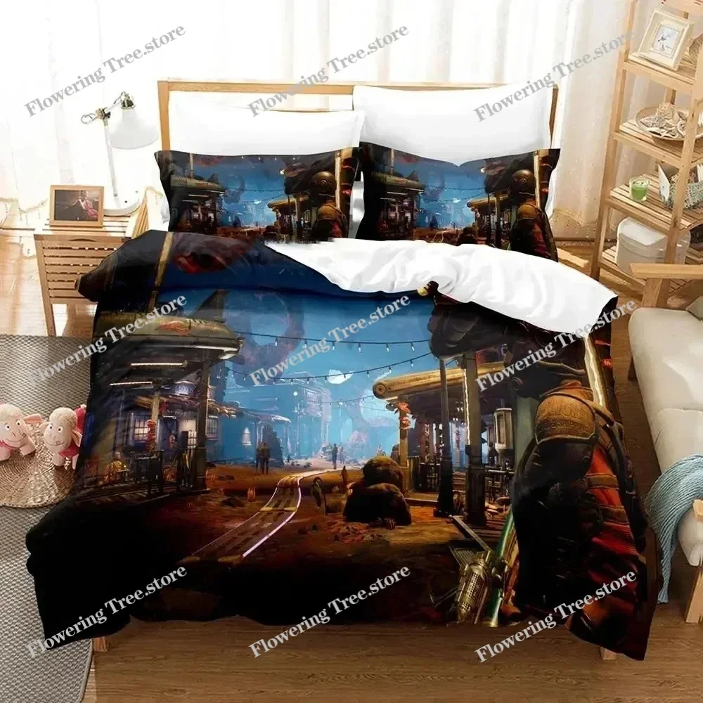 3D Print Game Outer Worlds Bedding Set Duvet Cover Bed Set Quilt Cover Pillowcase Comforter king Queen Size Boys Adult Bedding