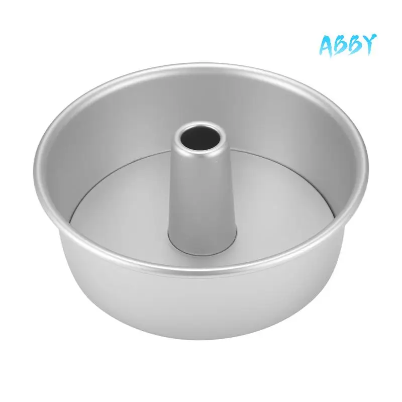 

ABBY-8 Inch Aluminum Alloy Round Chiffon Cake Pan Removable Bottom Hollow Chimney Cake Mold Diy Baking Cake Tools