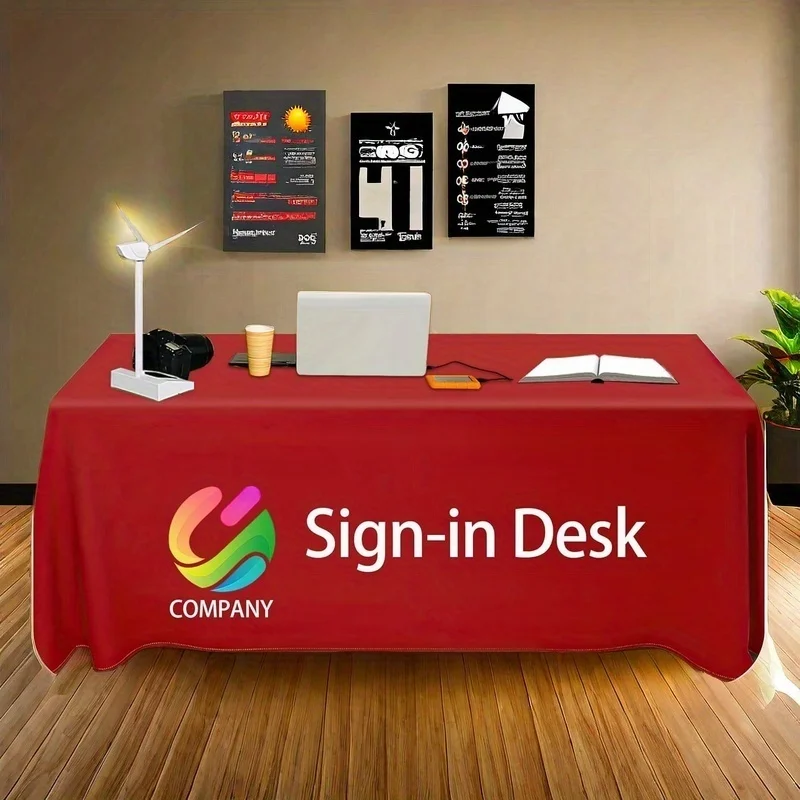 1pc Custom Table Cloth with Business Logo Text, Custom Tablecloth, Personalized Table cloth, Customized Table Cloth with Logo