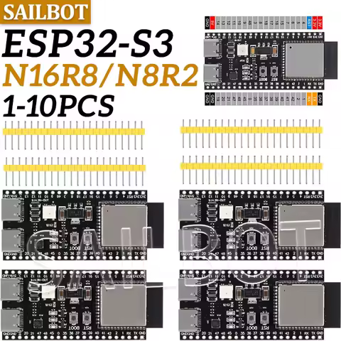 1-10PCS ESP32-S3 Development Board 2.4G Wifi Module for Arduino ESP IDF ESP32-S3-WROOM-1 N8R2 N16R8 44Pin Type-C 8M PSRAM