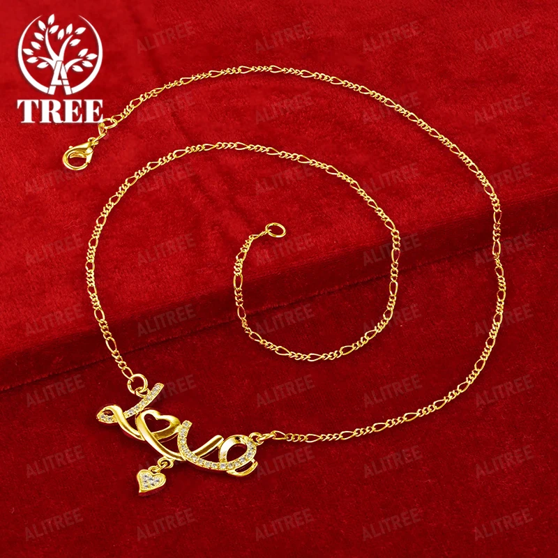 

AAA Zircon 18k Gold Love Heart Pendant Necklace Men Women Party Fashion Design Classic Luxury Jewelry Birthday Gift Accessories
