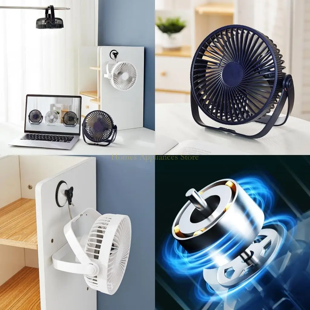 

D0AB Mini Desk Desk Fan Fan Fan с супер тихий 3 скоростями USB Charing Fan Fan для Indoor