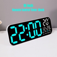 18-inch Large Size LED Timer Wall Clock with Temperature Display Desktop/wall Remote Control Alarm Clock for Bedroom/Living Room