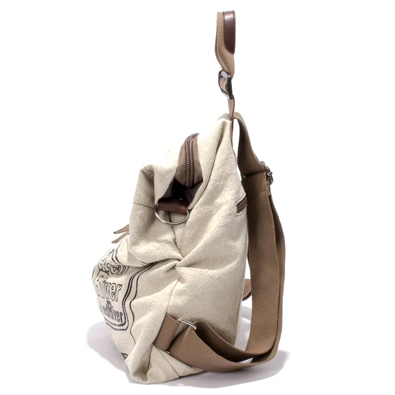 Cotton And Linen Backpack Female Korean Version Of The Graffiti Leisure Travel Backpack Pleated Trend Backpack