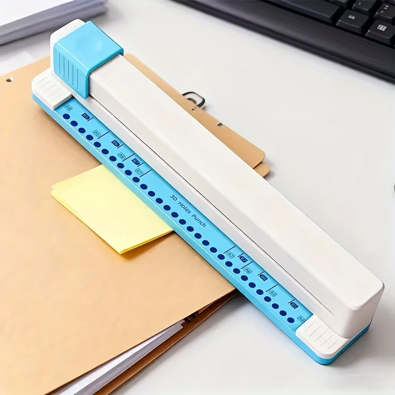 Portable 30 Holes Puncher Adjustable Position Paper Punch Machine Multi-Size Notebook Binding Punch for School Office Stationery