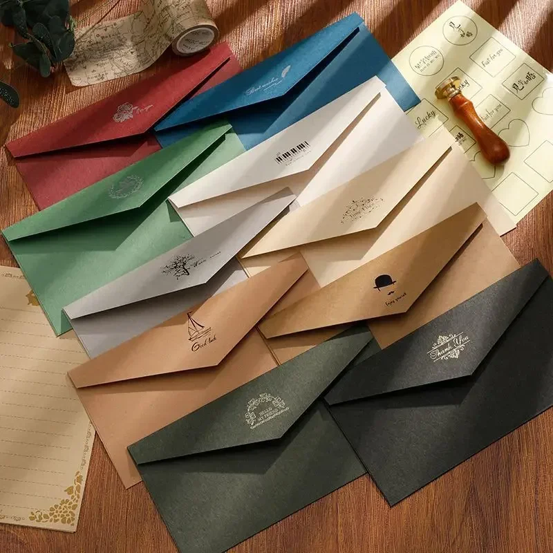

10 Pcs 22x11cm Colored Mailing Envelope Blank Thank You Cards DIY Envelope for Office Invoices Personal Letters Invitations