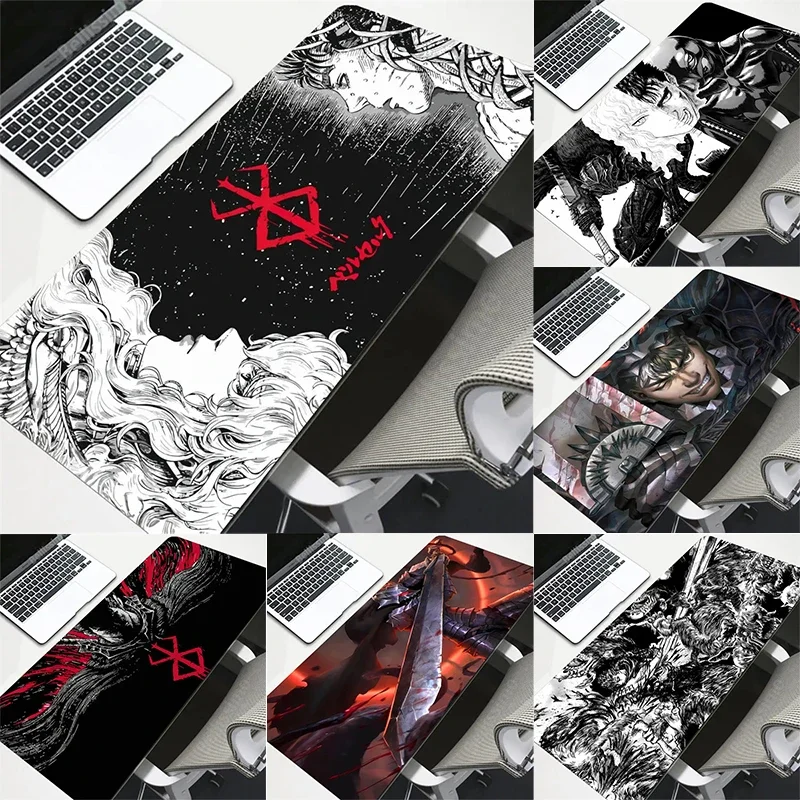 Mouse Mat Berserk Guts Gamer Gaming Mouse Pad Guts Sword in Berserk Computer Accessories Big Keyboard Laptop Padmouse Speed Desk