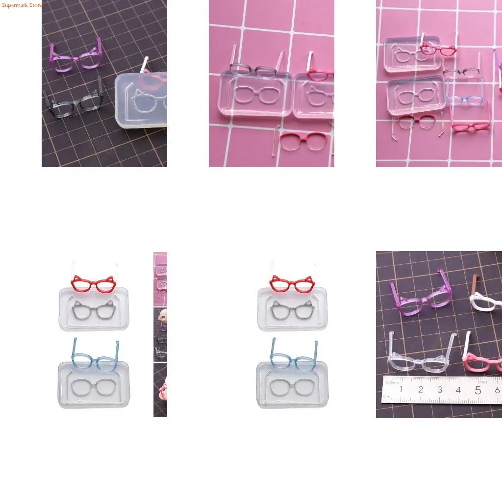 Q5WE Silicone Clay Face Mold And Eyeglass Frame For DIY Crafts Accessory